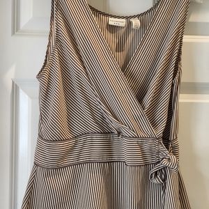Brand Covington women's top size 12 Brown and beige with cross tie sleeveless